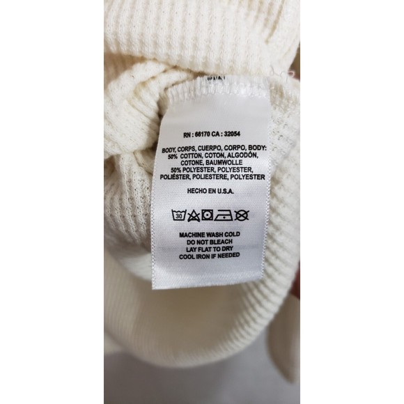 anthropologie t.la top blouse waffle knit thermal pullover ivory keyhole Medium - Picture 5 of 5